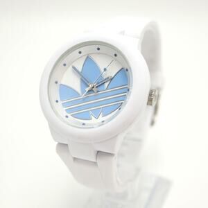 Adidas Original White Blue 41mm Analog Watch Silicone ADH3142 w New Battery